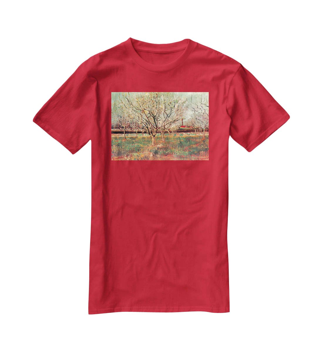 Orchard in Blossom Plum Trees by Van Gogh T-Shirt - Canvas Art Rocks - 4