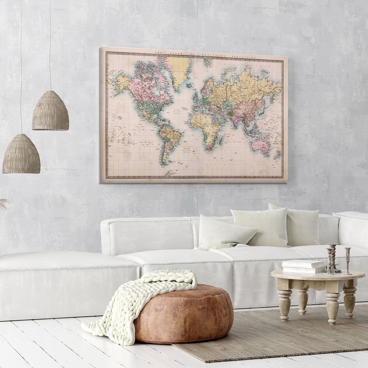 Original old hand coloured map Canvas Print or Poster