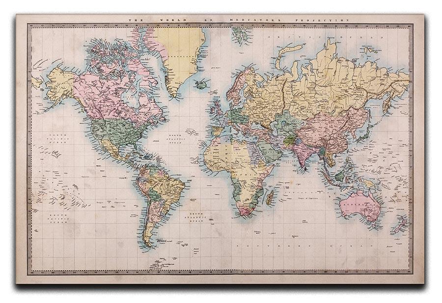 Original old hand coloured map Canvas Print or Poster  - Canvas Art Rocks - 1