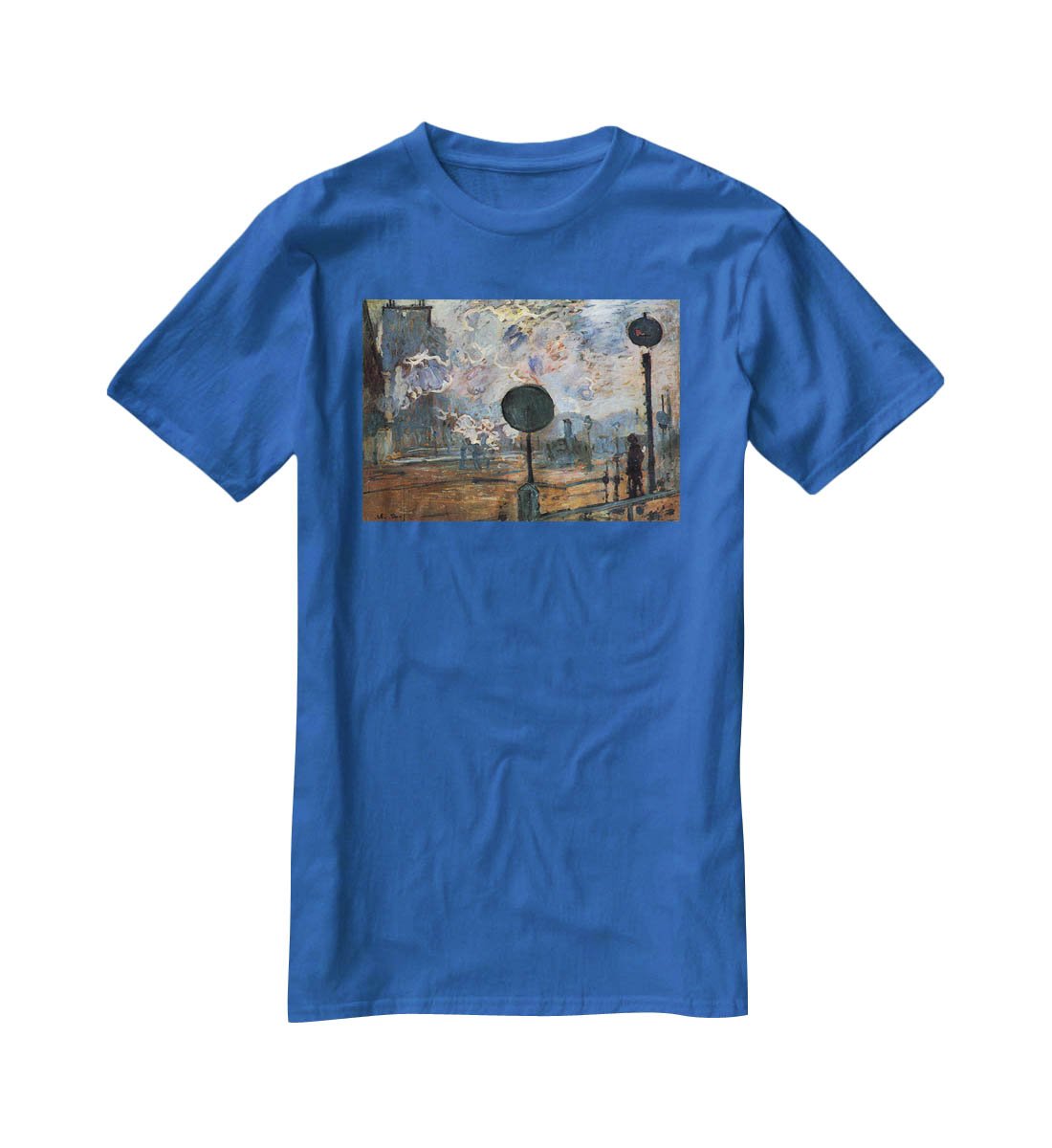 Outside the station Saint Lazare The signal by Monet T-Shirt - Canvas Art Rocks - 2