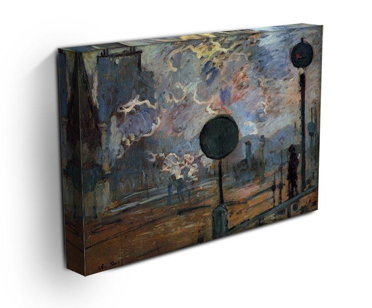 Outside the station Saint Lazare The signal by Monet Canvas Print & Poster - Canvas Art Rocks - 3