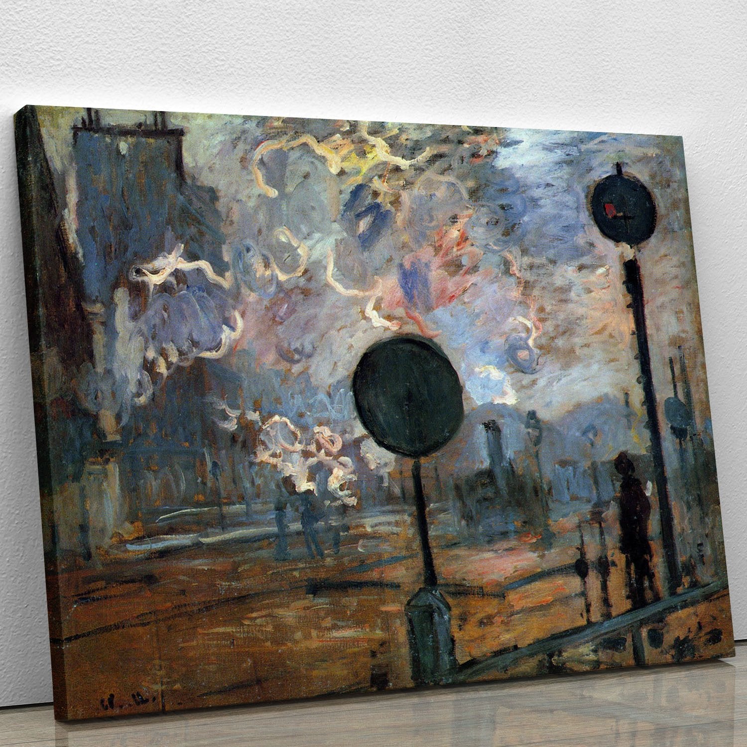 Outside the station Saint Lazare The signal by Monet Canvas Print or Poster