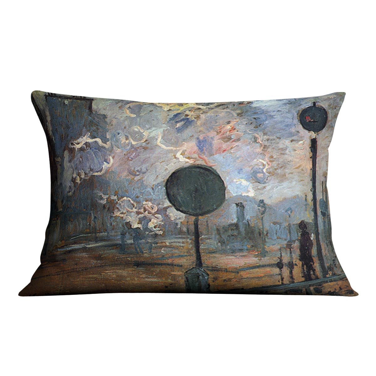 Outside the station Saint Lazare The signal by Monet Throw Pillow