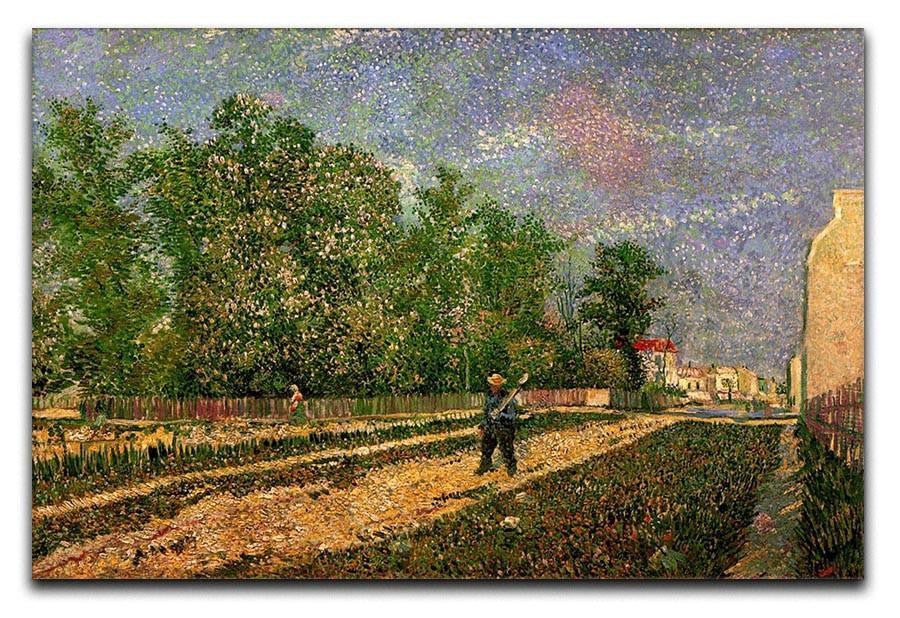 Outskirts of Paris Road with Peasant Shouldering a Spade by Van Gogh Canvas Print & Poster  - Canvas Art Rocks - 1