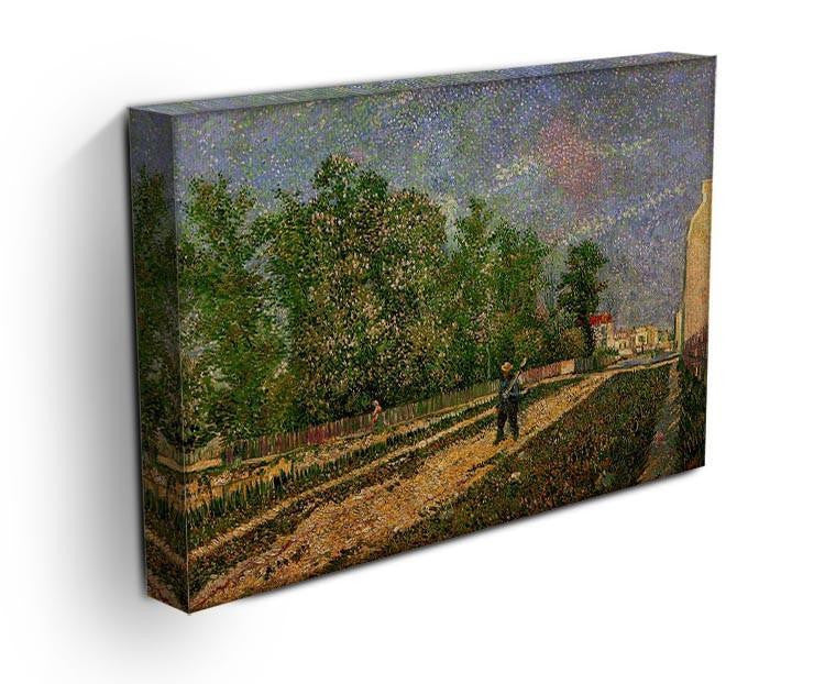 Outskirts of Paris Road with Peasant Shouldering a Spade by Van Gogh Canvas Print & Poster - Canvas Art Rocks - 3