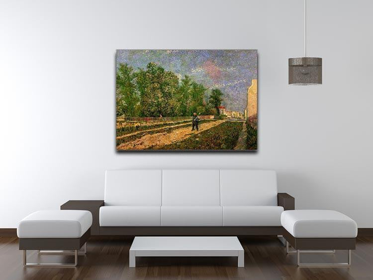 Outskirts of Paris Road with Peasant Shouldering a Spade by Van Gogh Canvas Print & Poster - Canvas Art Rocks - 4