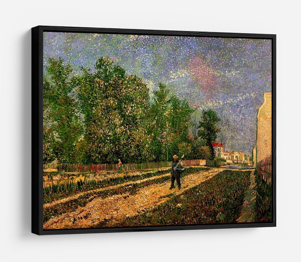 Outskirts of Paris Road with Peasant Shouldering a Spade by Van Gogh HD Metal Print