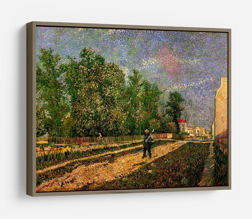 Outskirts of Paris Road with Peasant Shouldering a Spade by Van Gogh HD Metal Print