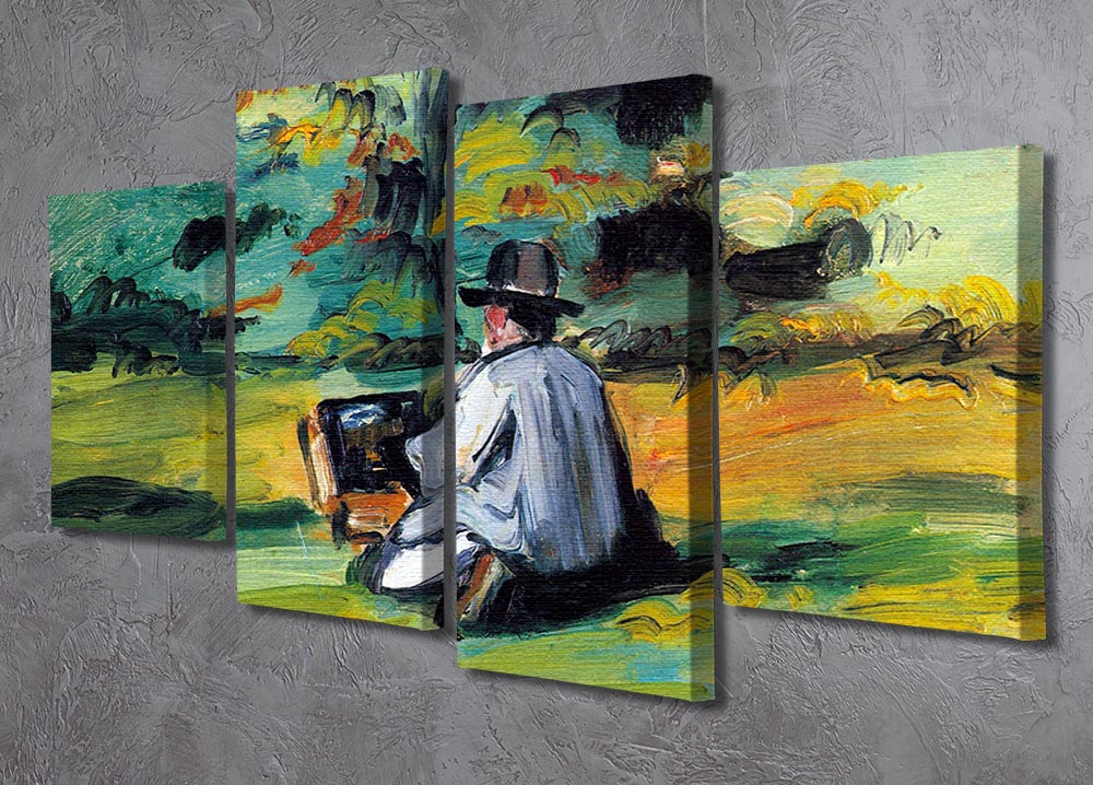 Painter at Work by Cezanne 4 Split Panel Canvas - Canvas Art Rocks - 2