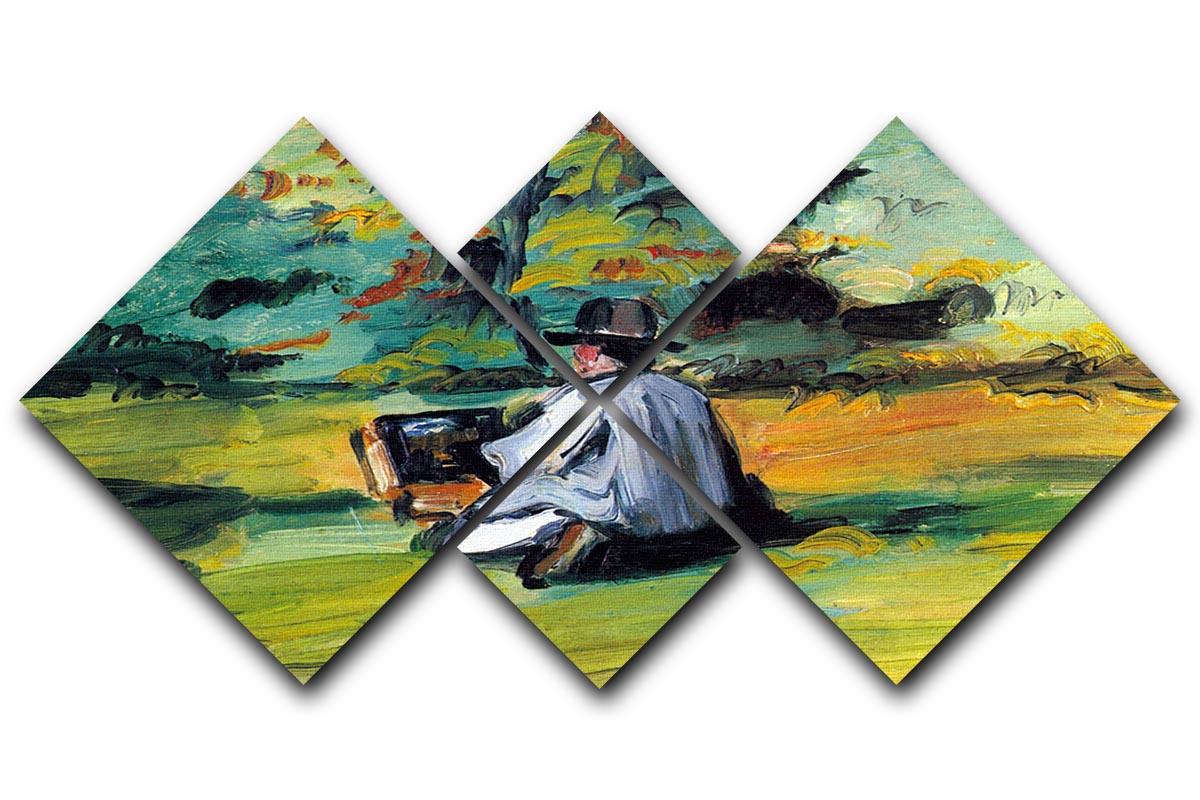 Painter at Work by Cezanne 4 Square Multi Panel Canvas - Canvas Art Rocks - 1