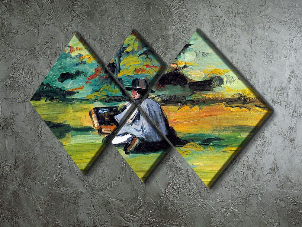 Painter at Work by Cezanne 4 Square Multi Panel Canvas - Canvas Art Rocks - 2