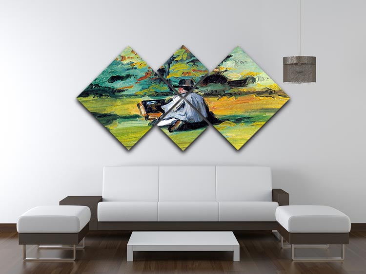 Painter at Work by Cezanne 4 Square Multi Panel Canvas - Canvas Art Rocks - 3