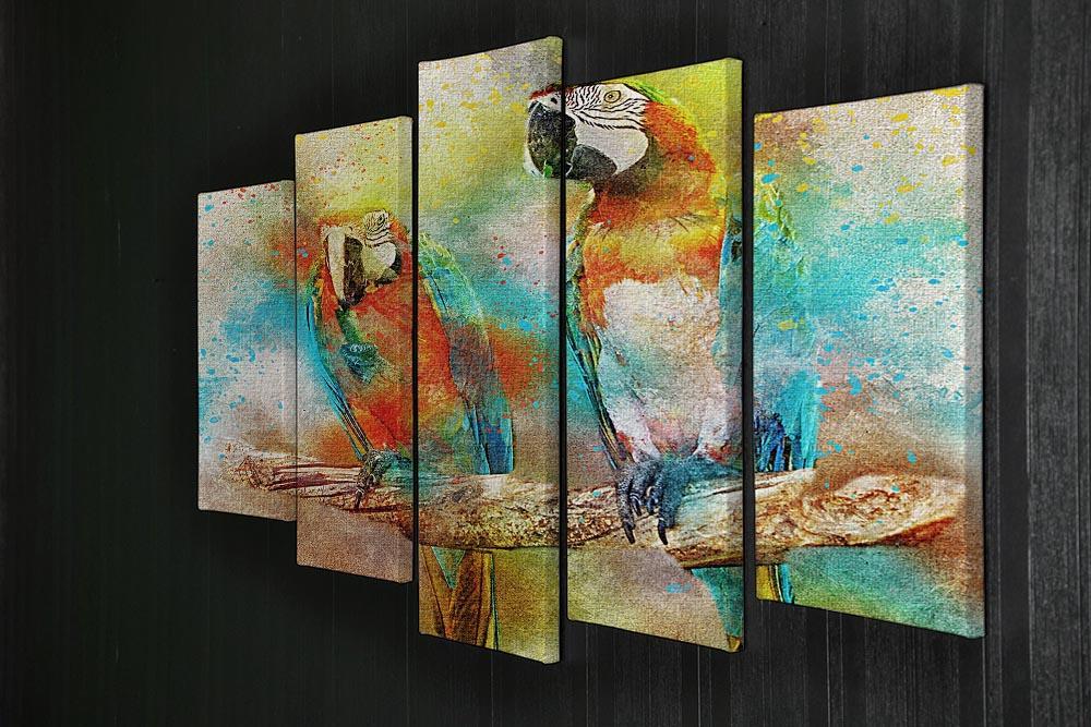 Pair Of Parrots 5 Split Panel Canvas - Canvas Art Rocks - 2