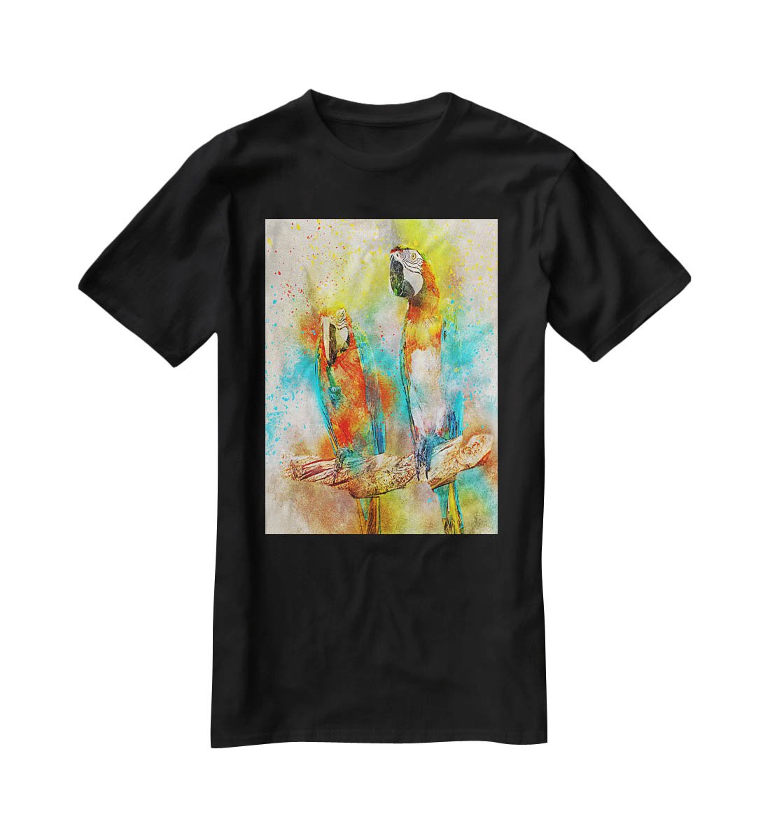 Pair Of Parrots T-Shirt - Canvas Art Rocks - 1