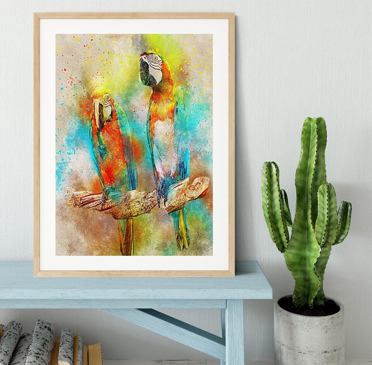 Pair Of Parrots Framed Print - Canvas Art Rocks - 3
