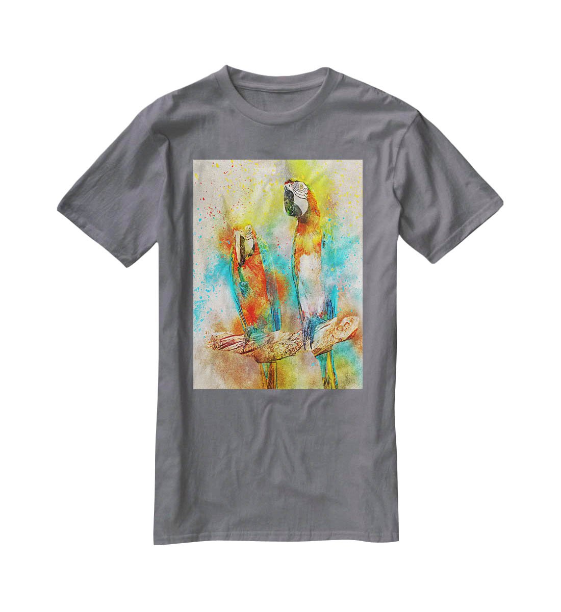 Pair Of Parrots T-Shirt - Canvas Art Rocks - 3