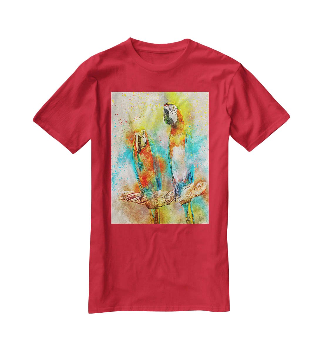 Pair Of Parrots T-Shirt - Canvas Art Rocks - 4