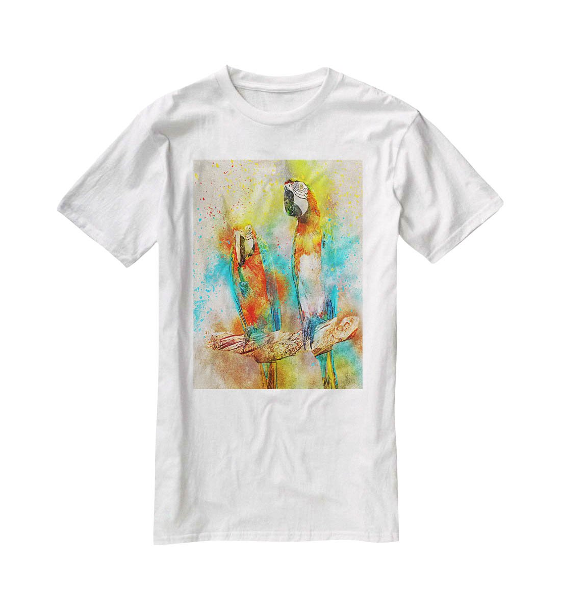 Pair Of Parrots T-Shirt - Canvas Art Rocks - 5