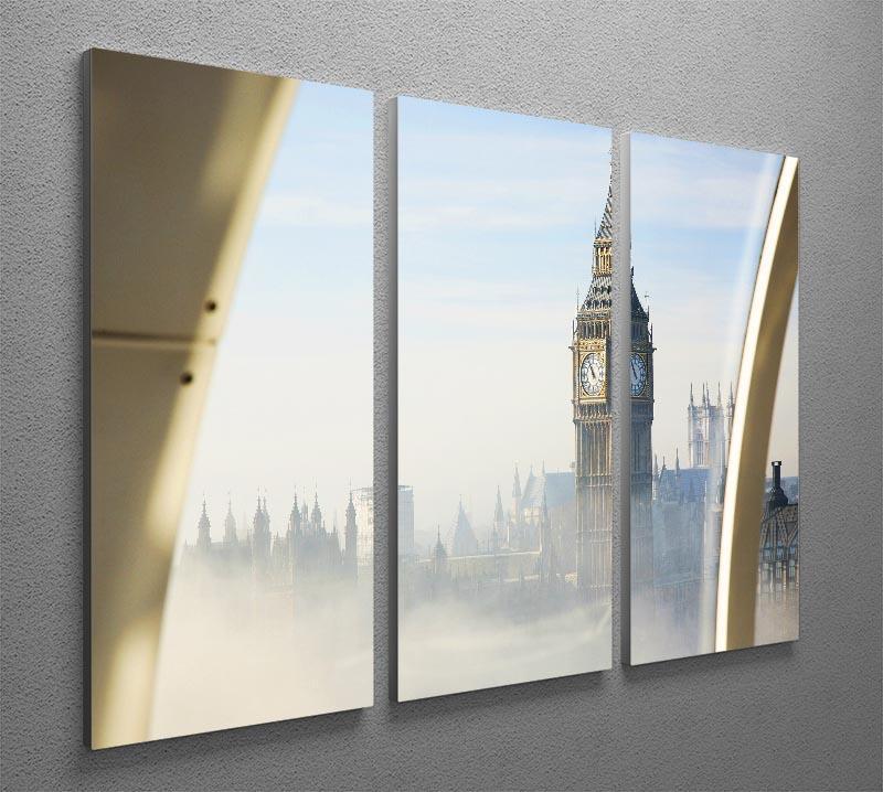 Palace of Westminster in fog 3 Split Panel Canvas Print - Canvas Art Rocks - 2