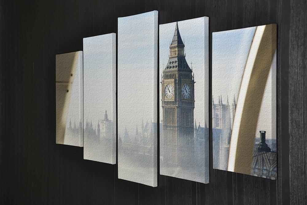 Palace of Westminster in fog 5 Split Panel Canvas  - Canvas Art Rocks - 2