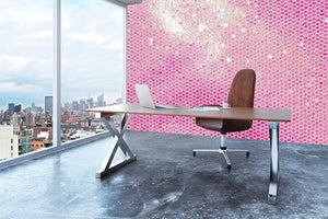 Pale pink sequin fabric Wall Mural Wallpaper - Canvas Art Rocks - 3