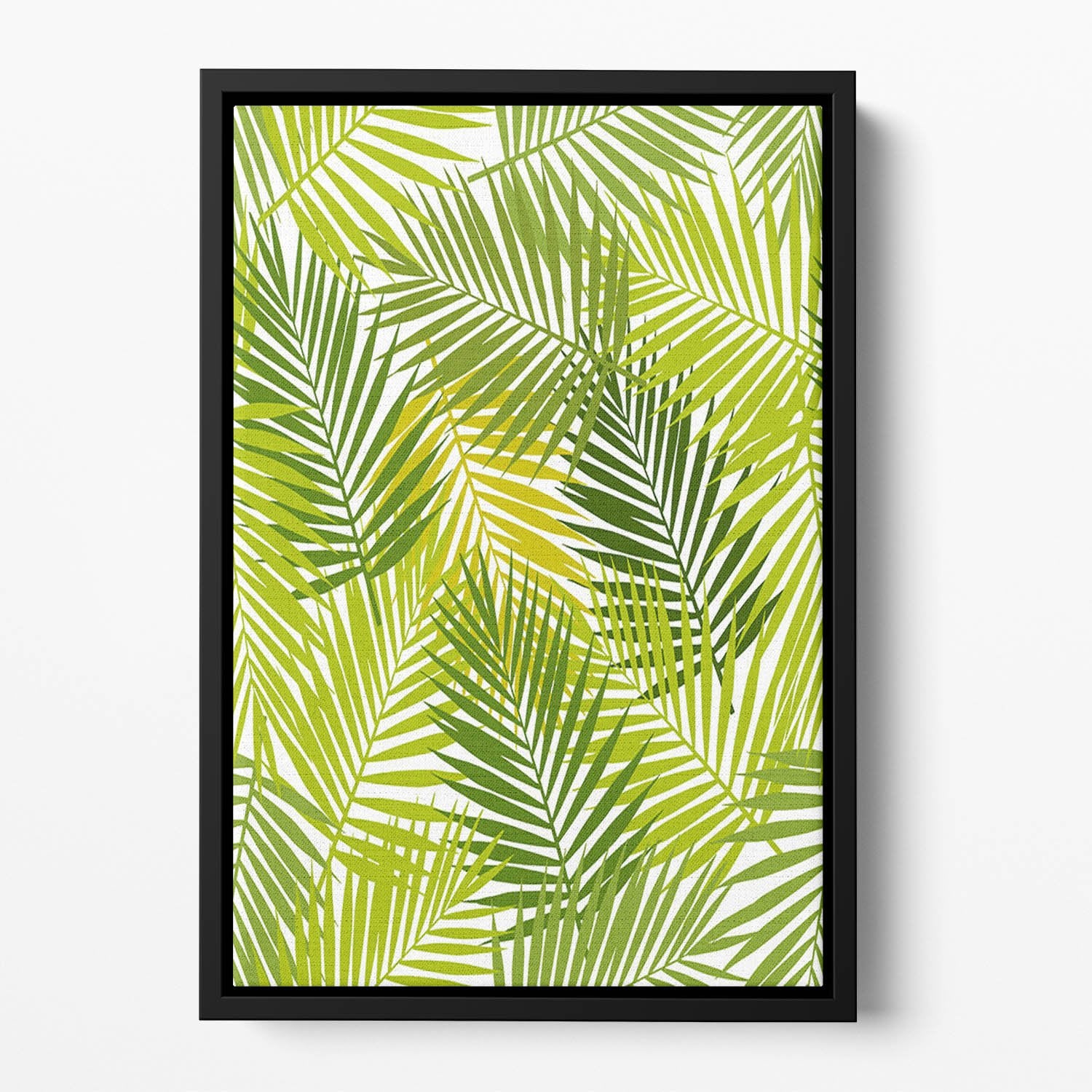 Palm leaf silhouettes seamless Floating Framed Canvas