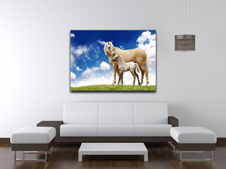 Palomino horses on grey gradient Canvas Print or Poster - Canvas Art Rocks - 4