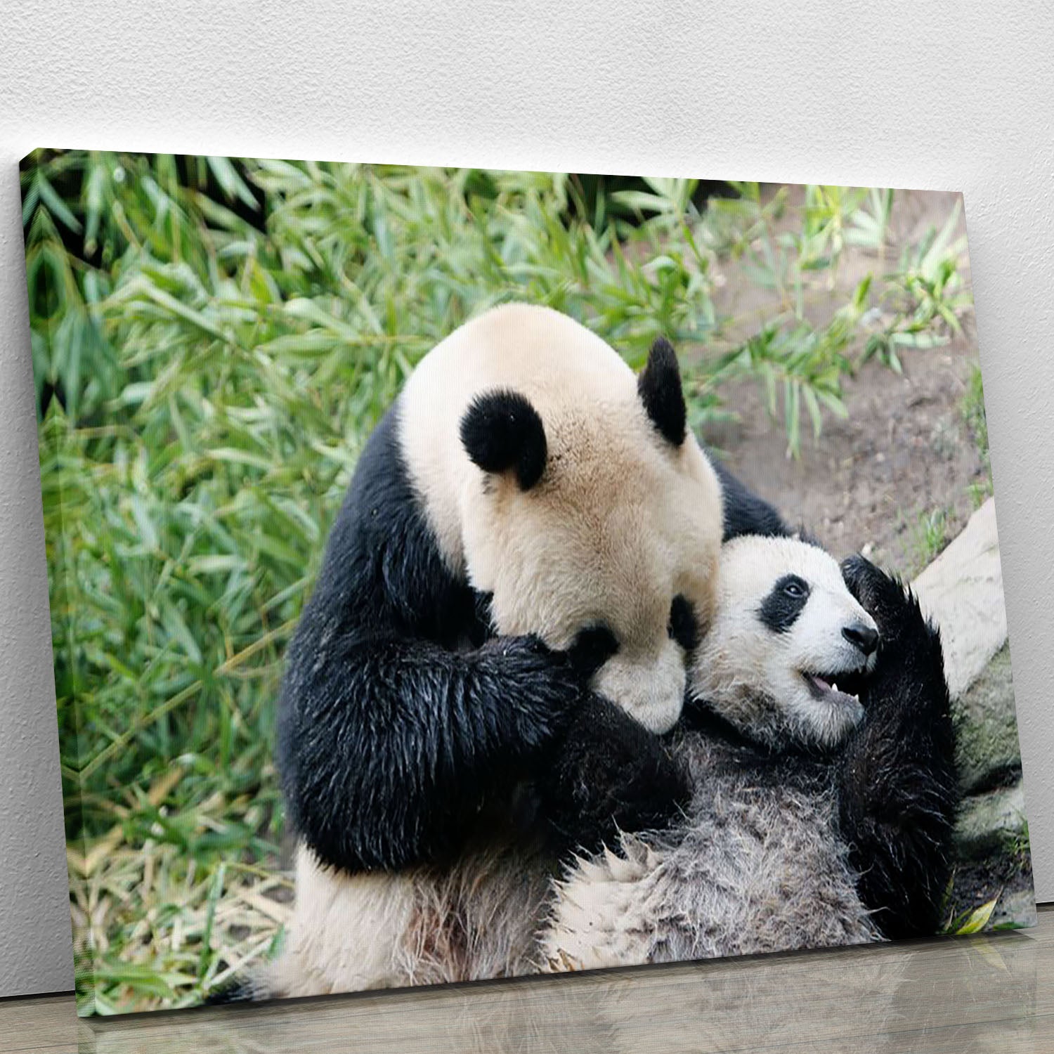 Panda bear and her cub Canvas Print or Poster - Canvas Art Rocks - 1