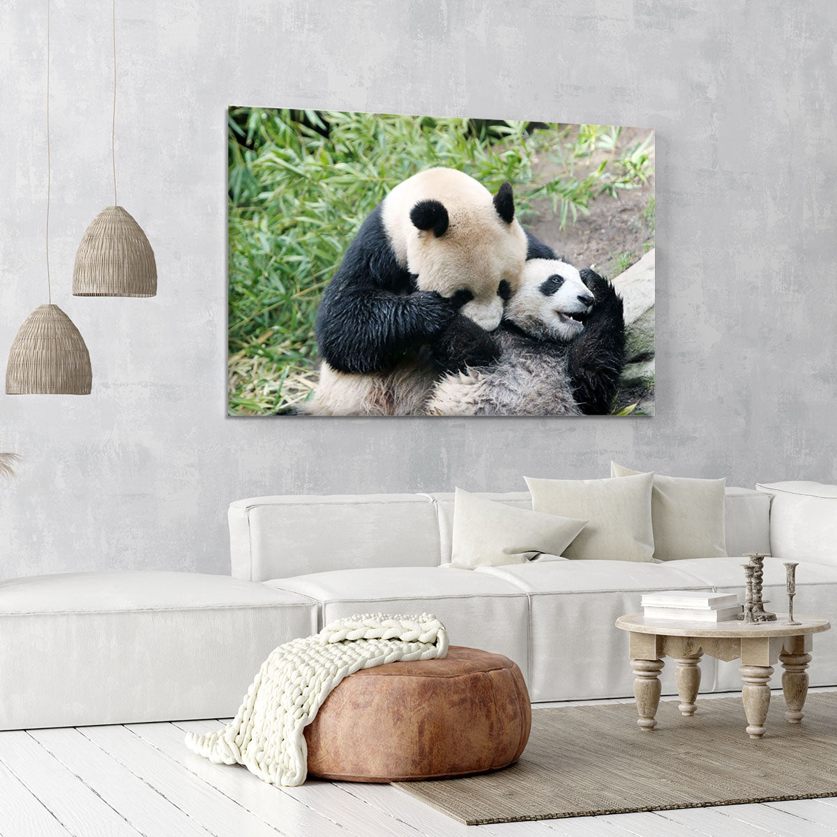 Panda bear and her cub Canvas Print or Poster - Canvas Art Rocks - 6