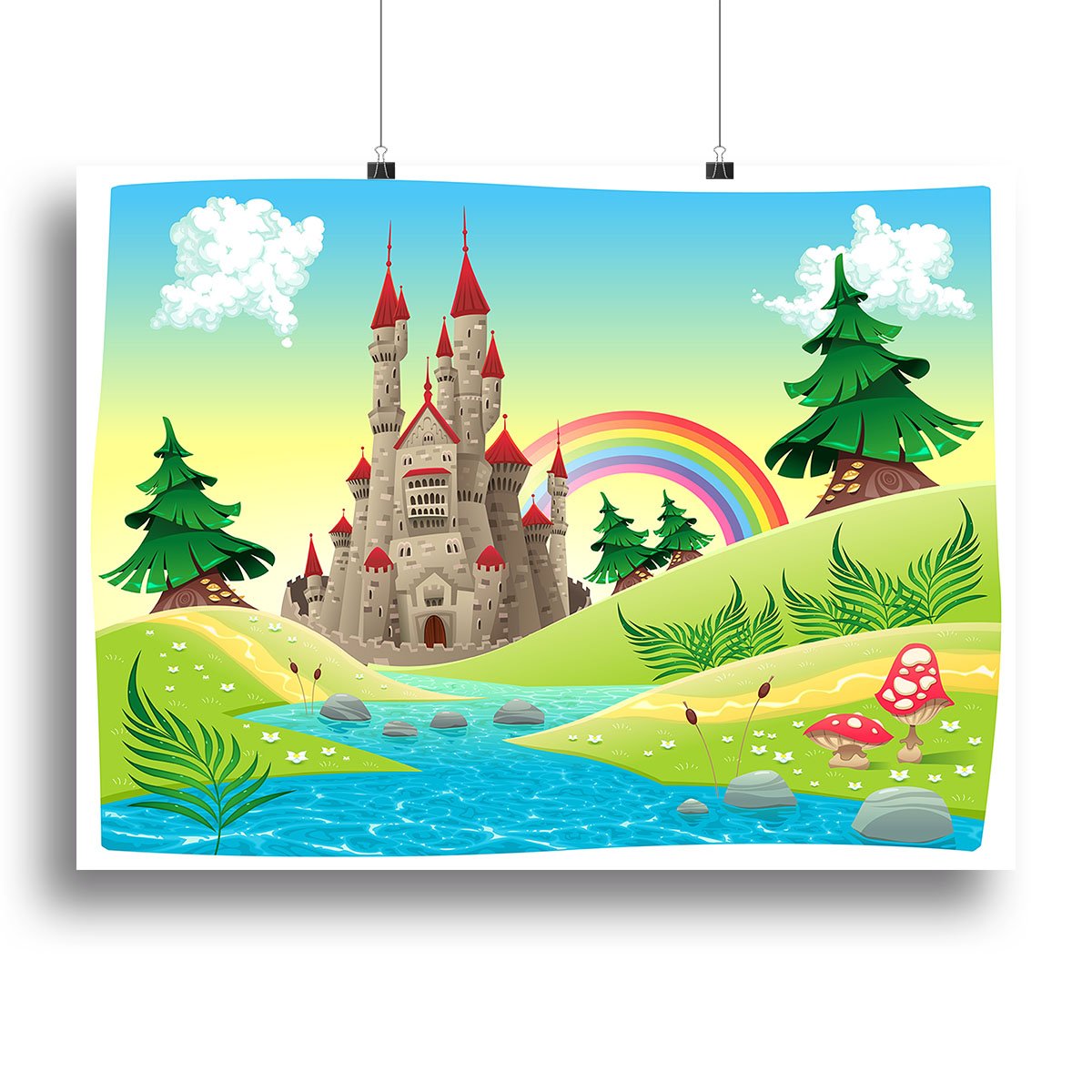 Panorama with castle Canvas Print or Poster