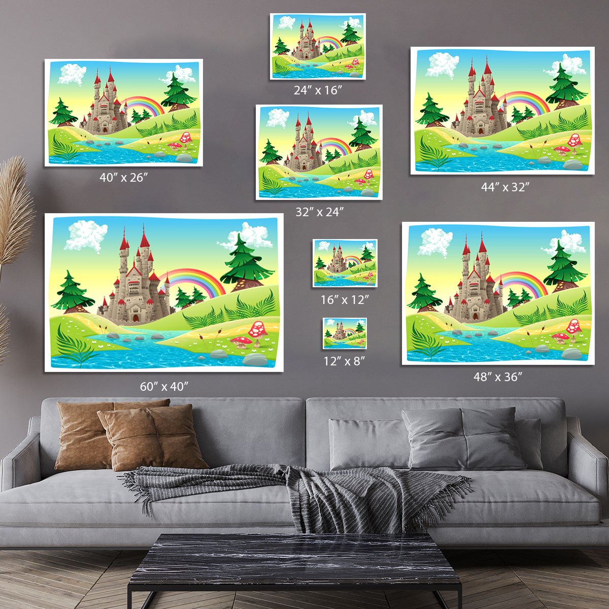 Panorama with castle Canvas Print or Poster