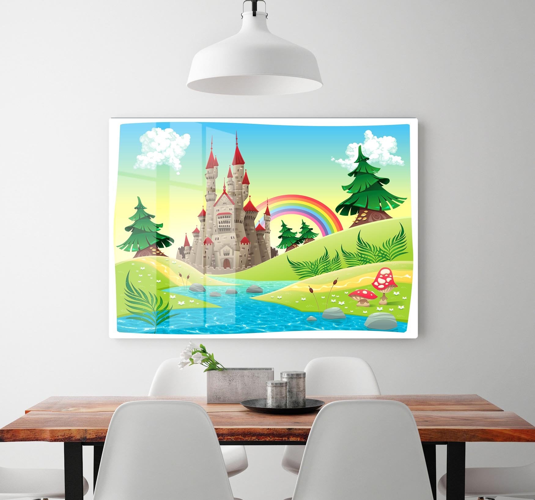 Panorama with castle HD Metal Print