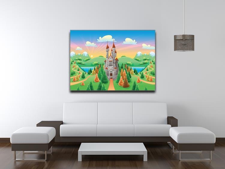 Panorama with medieval castle Canvas Print or Poster - Canvas Art Rocks - 4