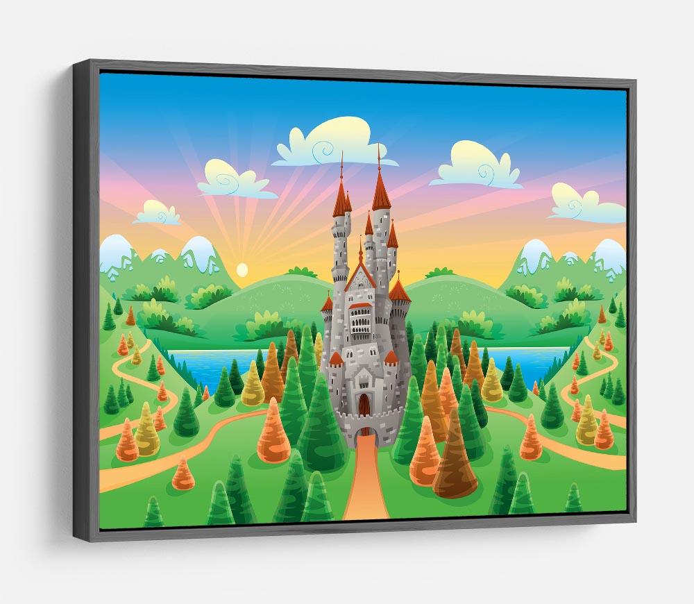 Panorama with medieval castle HD Metal Print