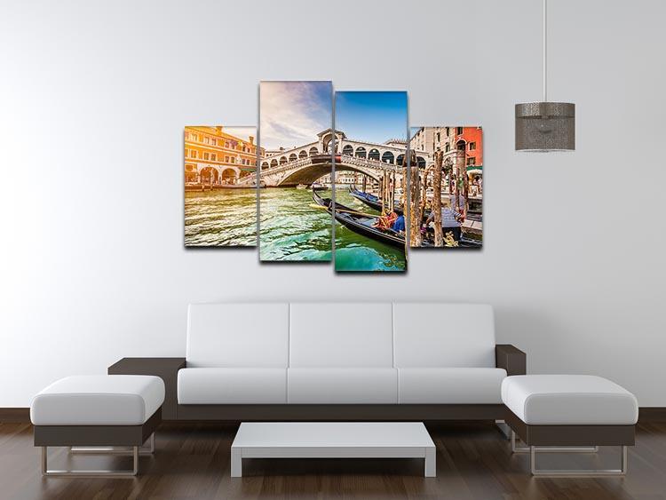 Panoramic view of Canal Grande 4 Split Panel Canvas  - Canvas Art Rocks - 3