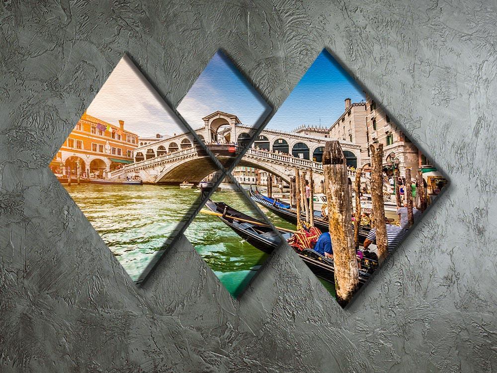 Panoramic view of Canal Grande 4 Square Multi Panel Canvas  - Canvas Art Rocks - 2