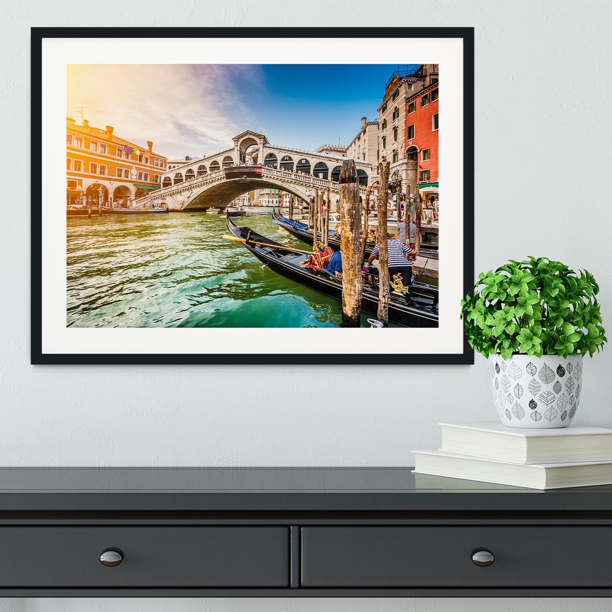 Panoramic view of Canal Grande Framed Print - Canvas Art Rocks - 1