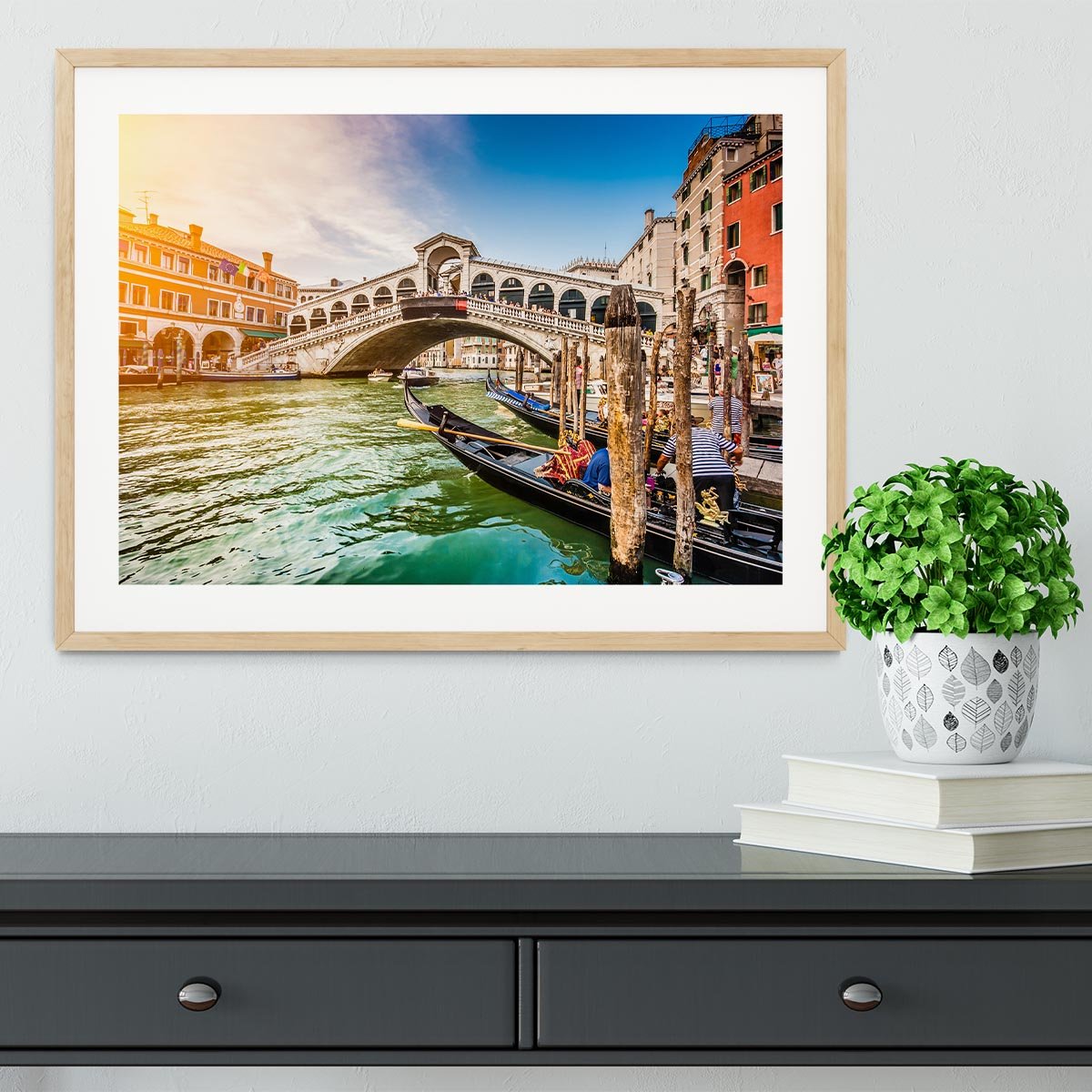 Panoramic view of Canal Grande Framed Print - Canvas Art Rocks - 3