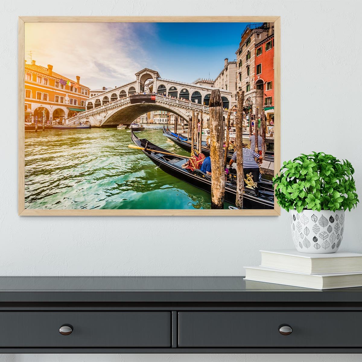 Panoramic view of Canal Grande Framed Print - Canvas Art Rocks - 4