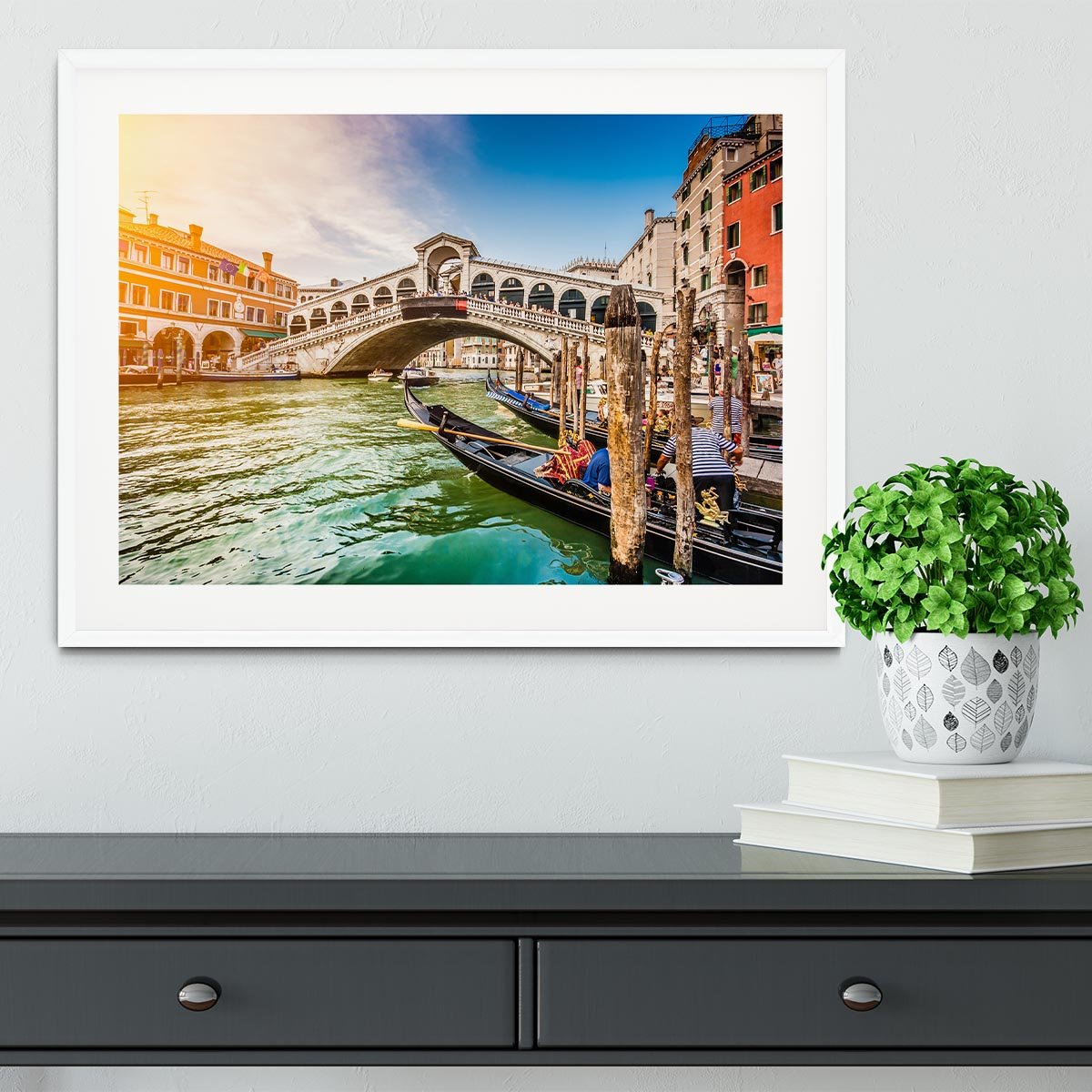 Panoramic view of Canal Grande Framed Print - Canvas Art Rocks - 5