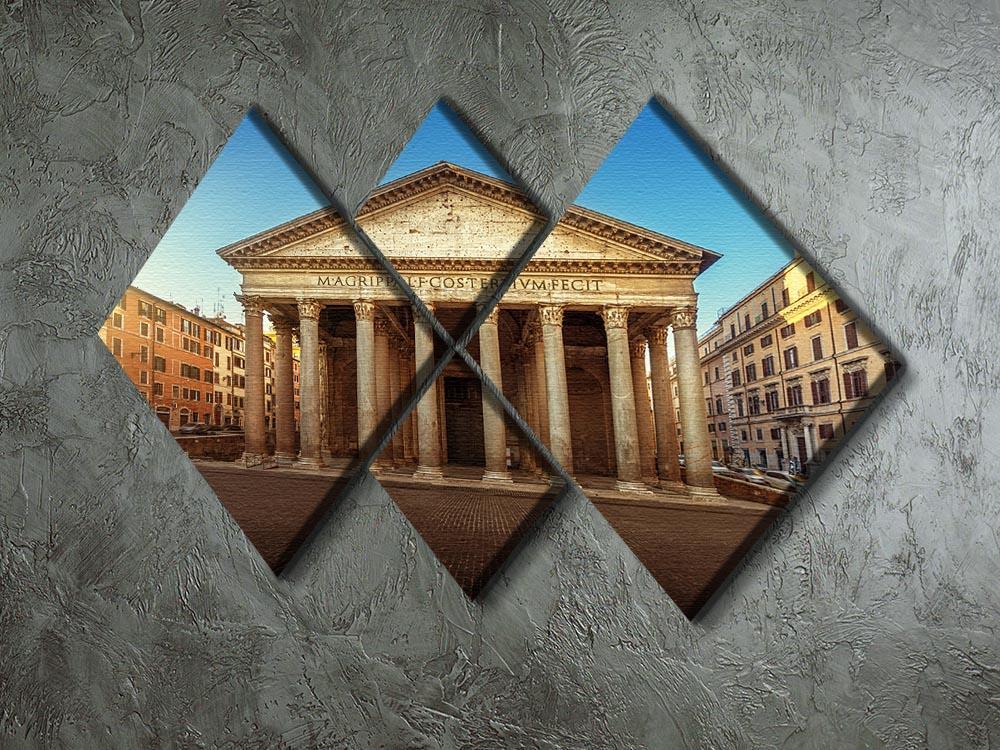 Pantheon in Rome 4 Square Multi Panel Canvas  - Canvas Art Rocks - 2