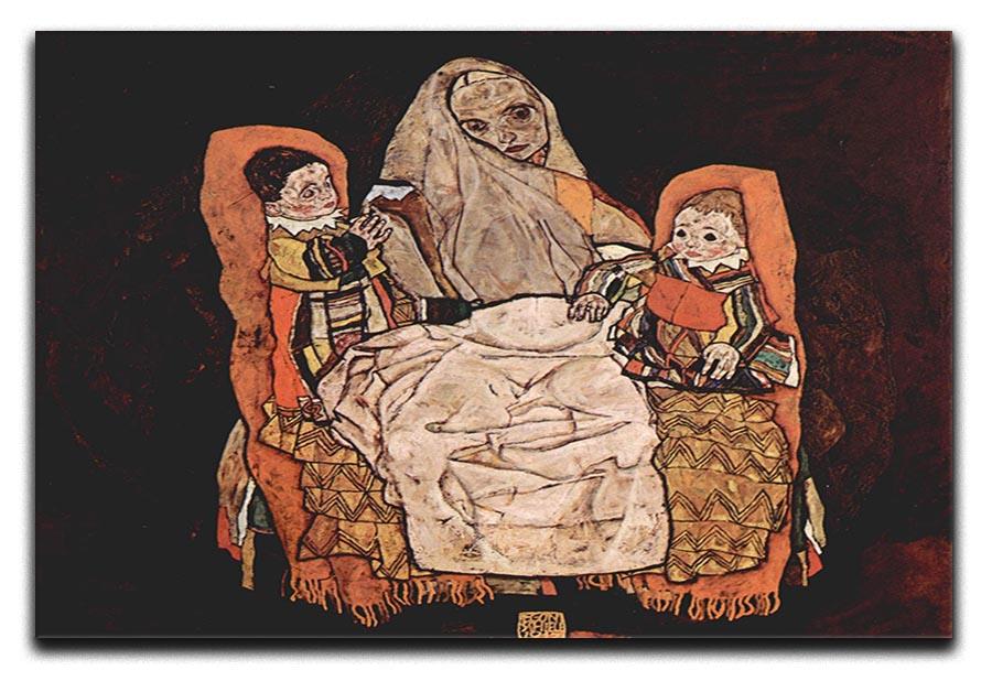 Parent with two children the mother by Egon Schiele Canvas Print or Poster - Canvas Art Rocks - 1
