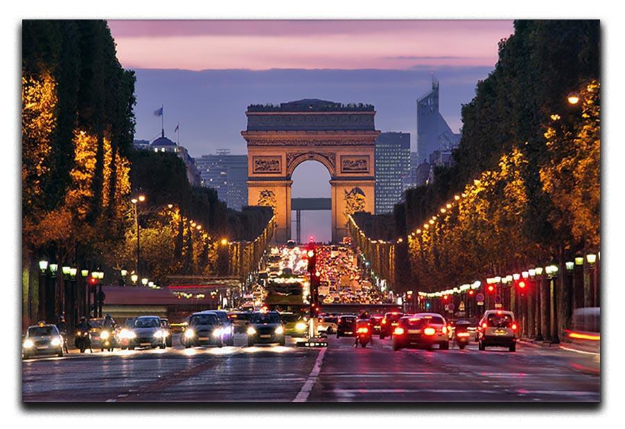 Paris Champs Elysees at night Canvas Print or Poster  - Canvas Art Rocks - 1