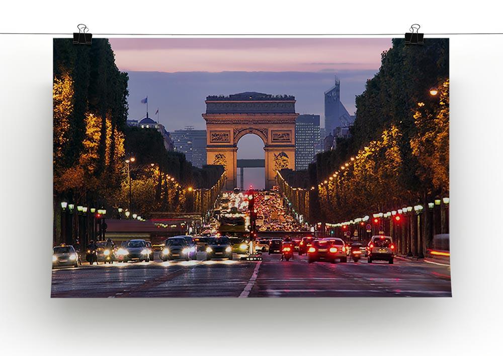 Paris Champs Elysees at night Canvas Print or Poster - Canvas Art Rocks - 2
