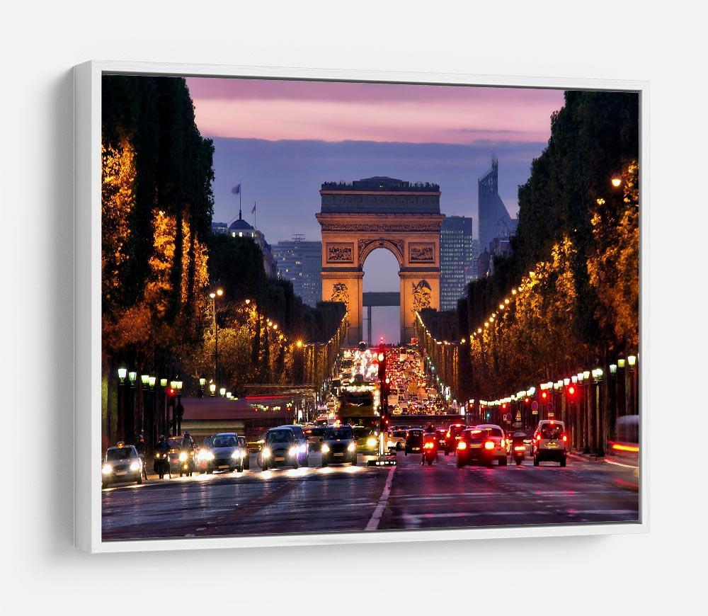 Paris Champs Elysees at night HD Metal Print
