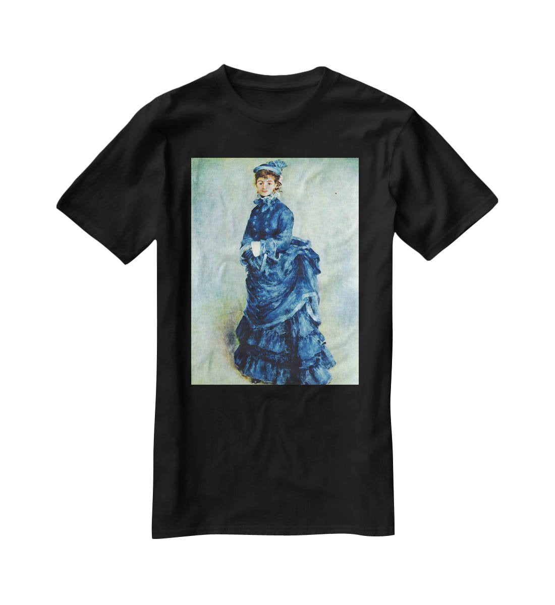 Paris girl the lady in blue by Renoir T-Shirt - Canvas Art Rocks - 1