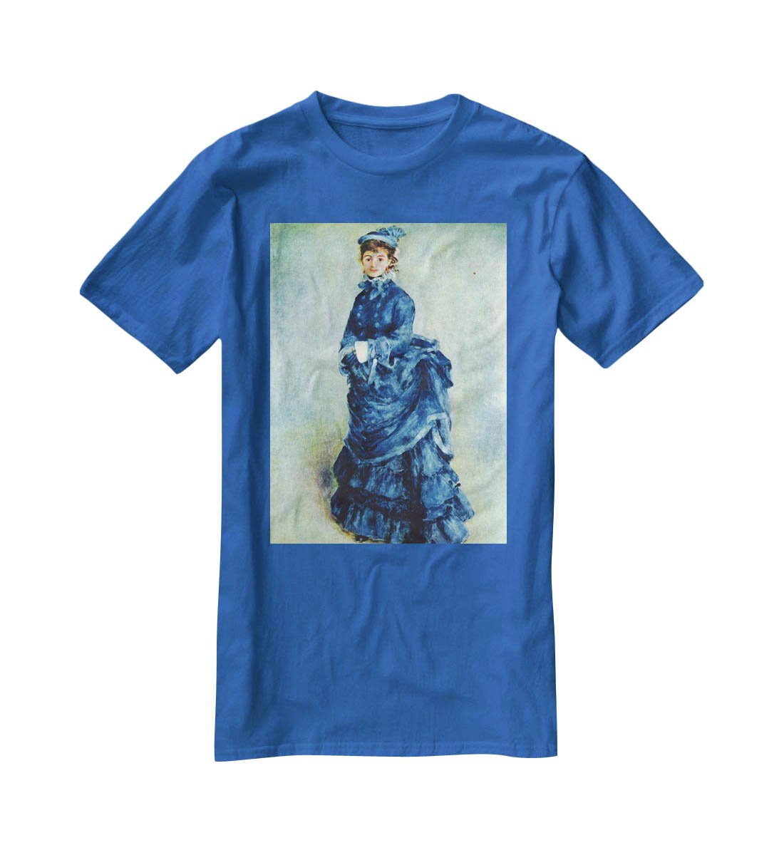Paris girl the lady in blue by Renoir T-Shirt - Canvas Art Rocks - 2