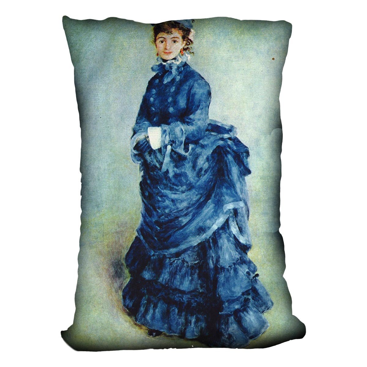 Paris girl the lady in blue by Renoir Throw Pillow