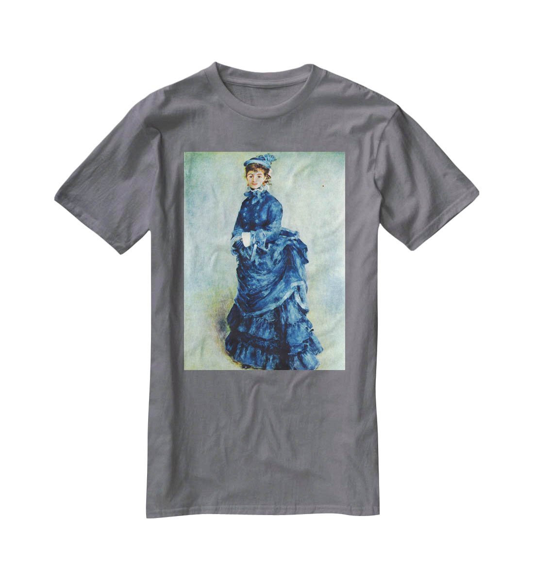 Paris girl the lady in blue by Renoir T-Shirt - Canvas Art Rocks - 3
