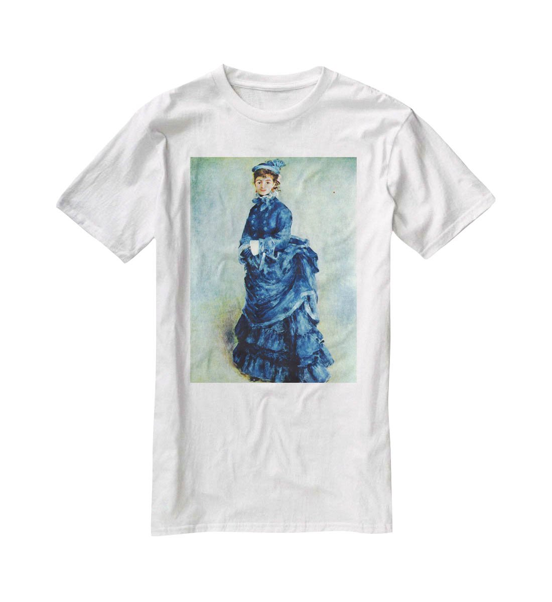 Paris girl the lady in blue by Renoir T-Shirt - Canvas Art Rocks - 5